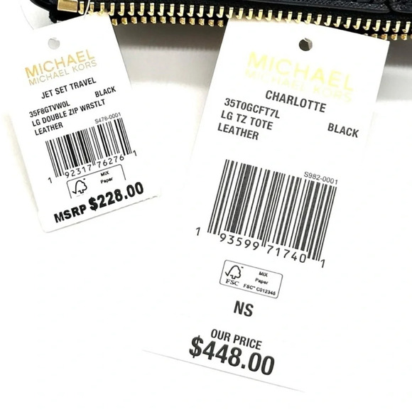 Michael Kors Large Charlotte Tote Bag & Large Double Zip Wallet Black (NWT) - Picture 14 of 14